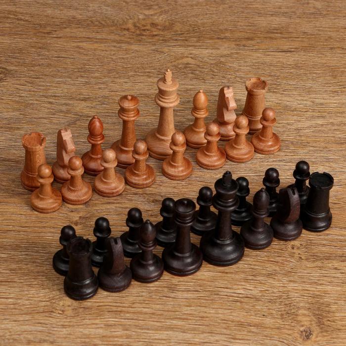 Шахматные фигуры "Державные", утяжеленные (король h=9 см, пешка h=4.4 см, бук) 
