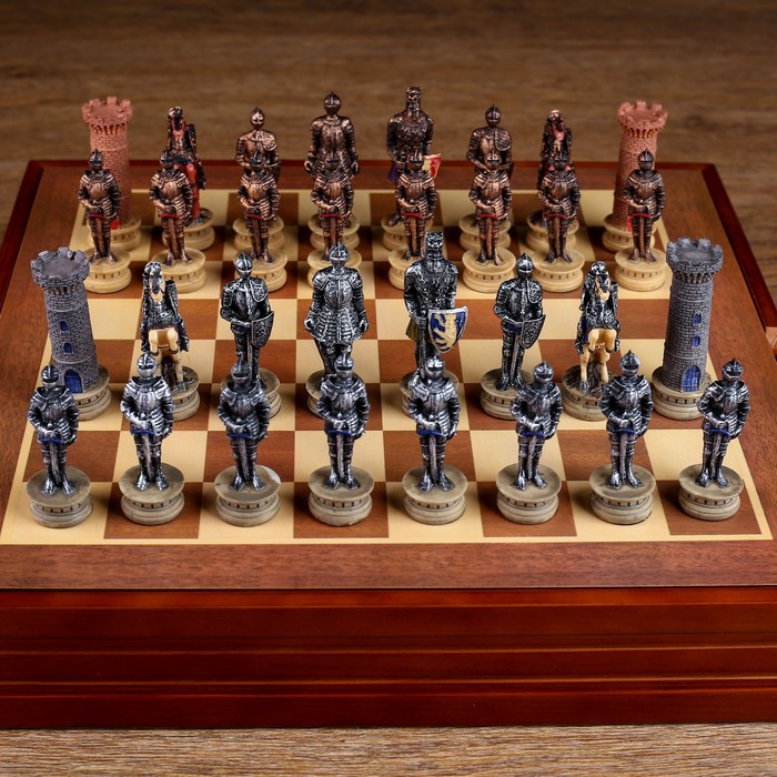 Шахматы сувенирные "Крестовый поход" (доска 36х36х6 см, h=8 см, h=6,5 см) 