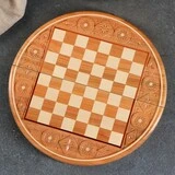 Шахматы "Полукруглые" d=35 см, массив ореха  - фото 5