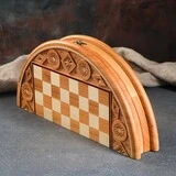 Шахматы "Полукруглые" d=35 см, массив ореха  - фото 6