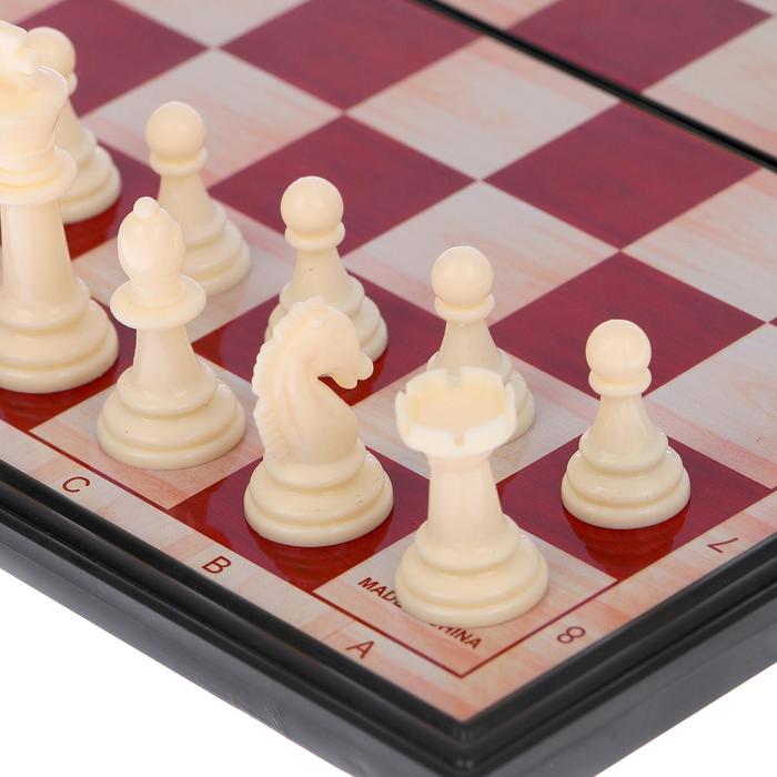 Игра настольная "Шахматы" классические, доска объёмная, 9х17.5 см 
