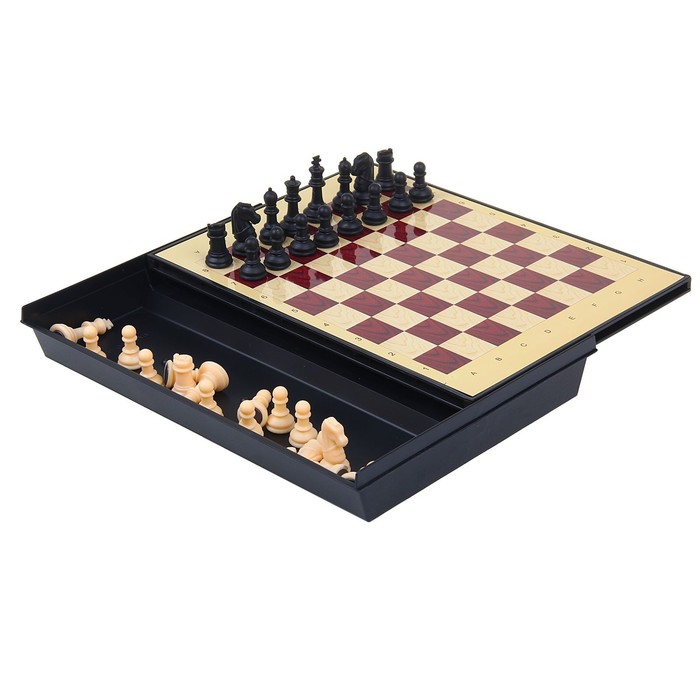 Шахматы "Флеш", (шахматы пластик на магните, поле 17х12 см)  микс 