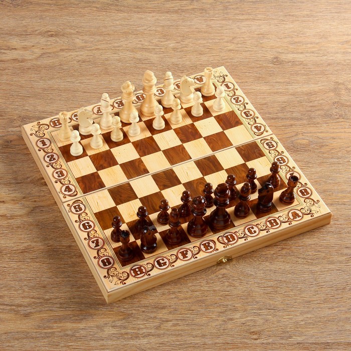 Шахматы "Дебют" (доска дерево 40х40 см, фигуры дерево, король h=8 см) 