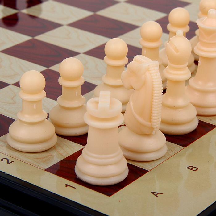 Игра настольная "Шахматы" с ящиком, магнитные в коробке 24х18 см 