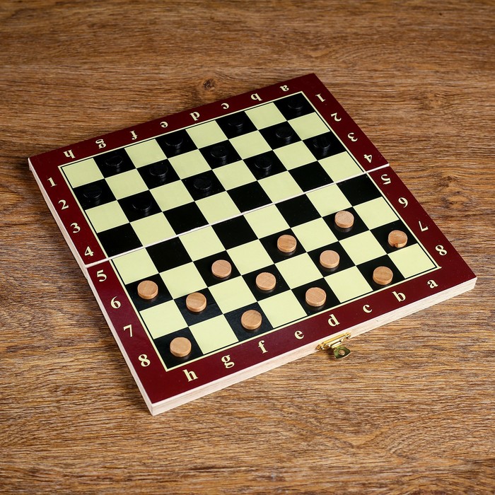 Настольная игра 3 в 1 "Карнал": нарды, шахматы, шашки, доска дерево 20.5х20.5 см, микс 