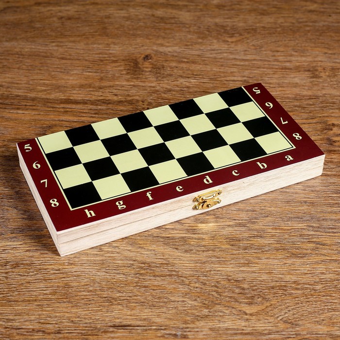 Настольная игра 3 в 1 "Карнал": нарды, шахматы, шашки, доска дерево 20.5х20.5 см, микс 