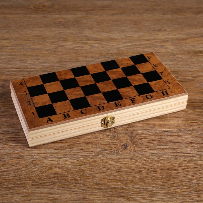 Настольная игра 3 в 1 "Цейтнот": шахматы, шашки, нарды, доска дерево 24х24 см 