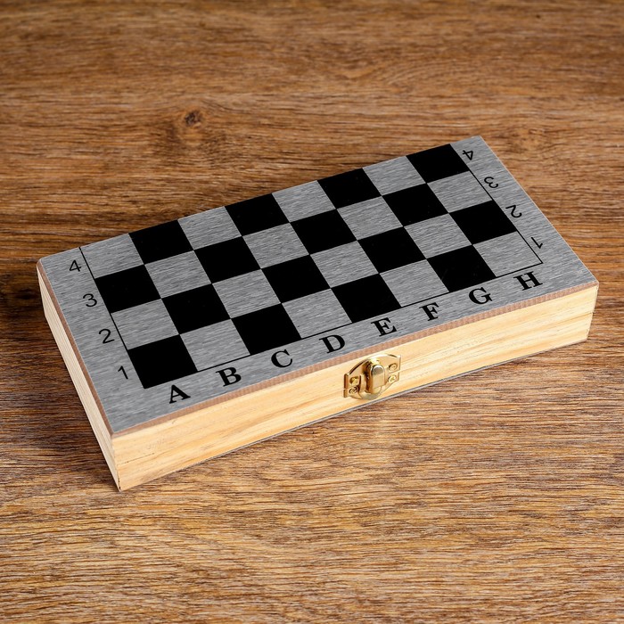 Настольная игра 3 в 1 "Шелест": нарды, шахматы, шашки, доска 24х24 см 