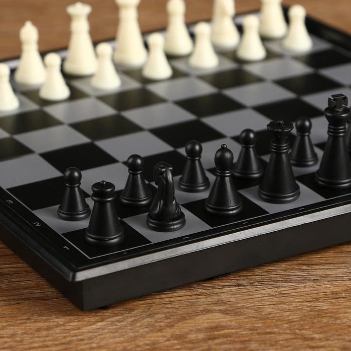 Настольная игра 3 в 1 "Классика": шахматы, шашки, нарды, магнитная доска 20х20 см 