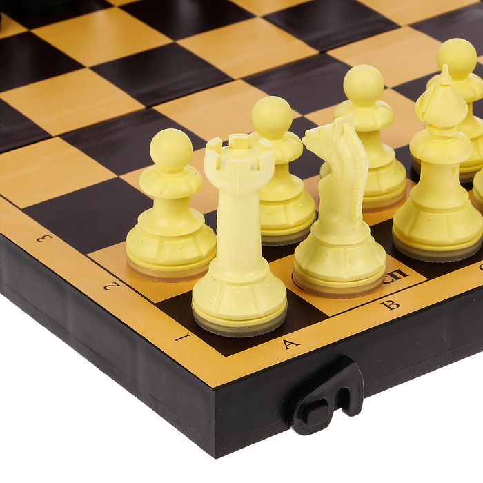 Настольная игра 2 в 1 "Семейная": шахматы обиходные, шашки (доска пластик 30х30 см) 