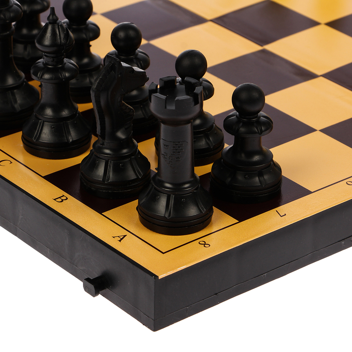 Настольная игра 2 в 1 "Семейная": шахматы обиходные, шашки (доска пластик 30х30 см) 