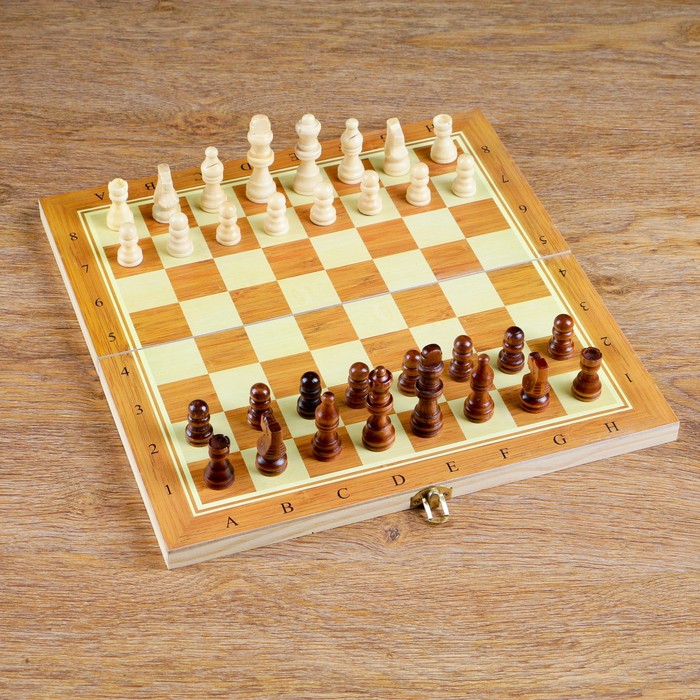 Настольная игра, набор 3 в 1 "Тахап": нарды, шахматы, шашки, доска 34х34 см 