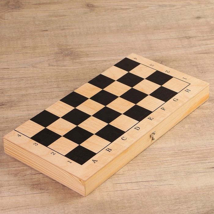 Настольная игра 3 в 1 "Орнамент": шахматы, шашки, нарды (доска дерево 40х40 см) 