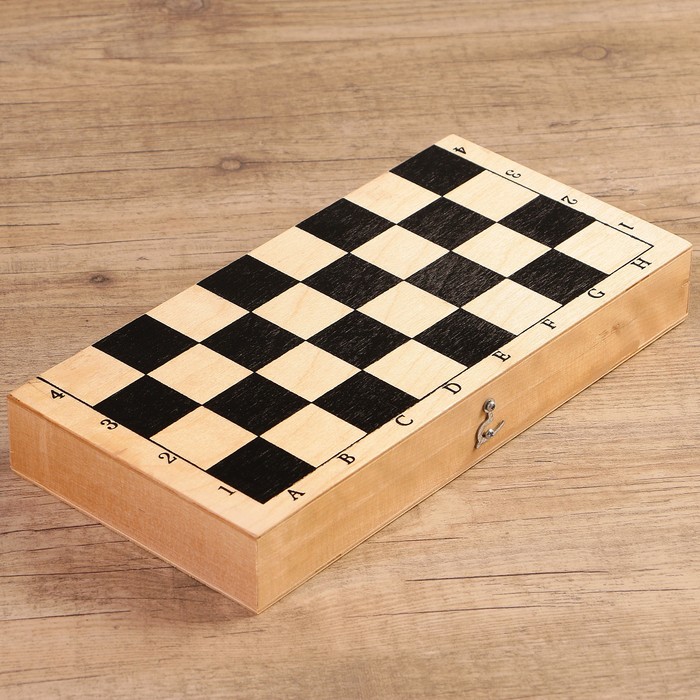 Настольная игра 3 в 1 "Орнамент": шахматы, шашки, нарды (доска 29 × 29 см, дерево) 