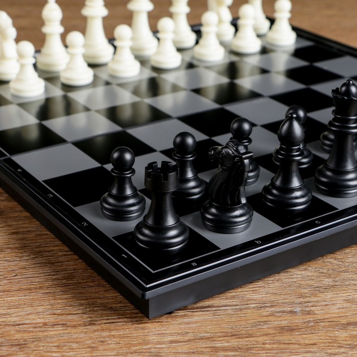 Настольная игра 3 в 1 "Классика": шахматы, шашки, нарды, магнитная доска 32х32 см 