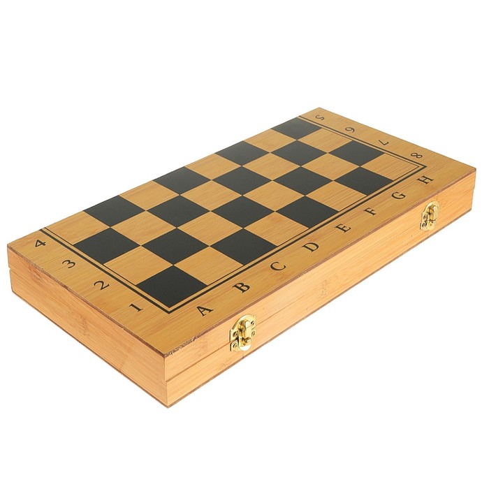 Настольная игра 3 в 1 "Король": нарды, шахматы, шашки, доска и фигуры дерево 39х39 см 
