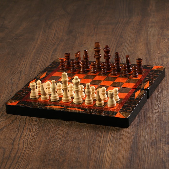 Настольные игры 3 в 1 "Ламиран": шахматы, шашки, нарды, 30х30 см 