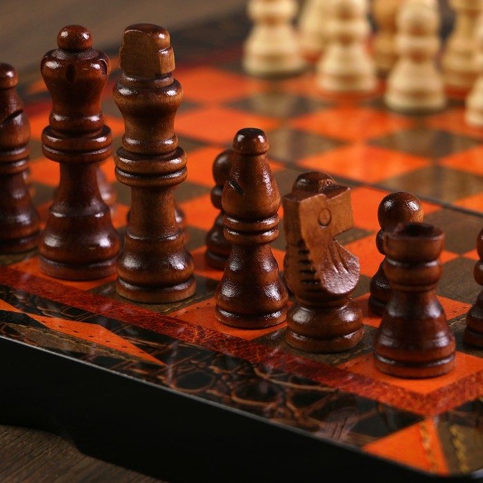 Настольные игры 3 в 1 "Ламиран": шахматы, шашки, нарды, 30х30 см 