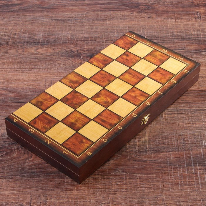 Настольная игра 3 в 1 "Классическая": шахматы, шашки, нарды (доска дерево 40х40 см) микс 