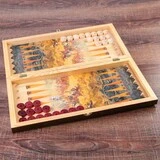 Настольная игра 3 в 1 "Бородино": шахматы, шашки, нарды (доска дерево 50х50 см)  - фото 4