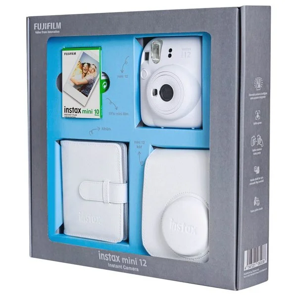 Фотокамера FujiFilm Instax Мini 12 clay white bundle box - фото 3