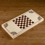 Нарды "Узор",  деревянная доска 40х40 см, с полем для игры в шашки  - фото 2