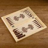 Нарды "Узор",  деревянная доска 40х40 см, с полем для игры в шашки  - фото 3