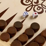 Нарды "Узор",  деревянная доска 40х40 см, с полем для игры в шашки  - фото 4