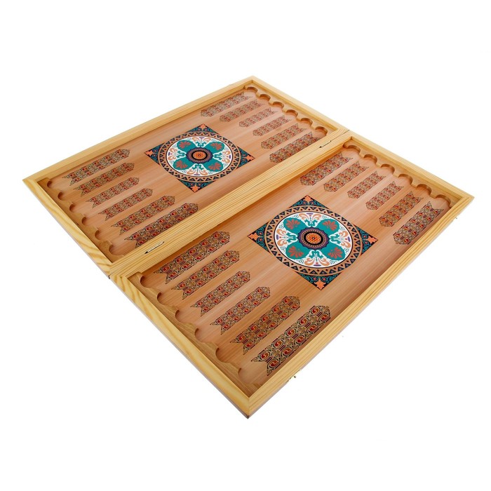Нарды "Крестоносцы", деревянная доска 40х40 см, с полем для игры в шашки 