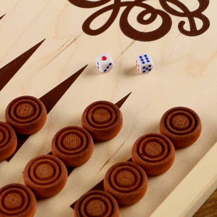 Нарды "Витки", деревянная доска 60х60 см, с полем для игры в шашки 