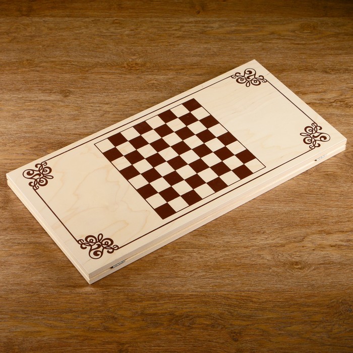 Нарды "Витки", деревянная доска 60х60 см, с полем для игры в шашки 