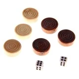 Нарды "Персидские", доска дерево 40х40 см, с полем для игры в шашки, d=2.7 см, h=0.9 см  - фото 4