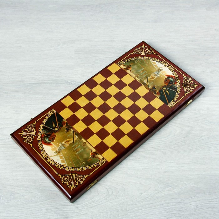 Нарды "Аве Цезарь", деревянная доска 60х60 см, с полем для игры в шашки 