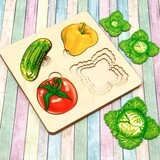 Больше-меньше «Овощи» развивающая доска Сегена  - фото 2