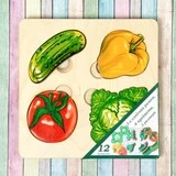 Больше-меньше «Овощи» развивающая доска Сегена  - фото 4