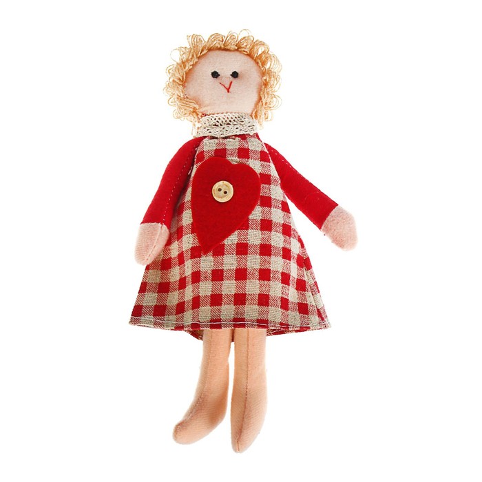 Мягкая игрушка «Кукла Ариша», сердечко на платье, цвета МИКС 