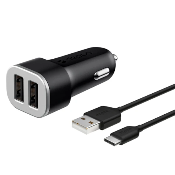 Автомобильное зарядное устройство Deppa Ultra 2 USB 2.4А + кабель micro USB