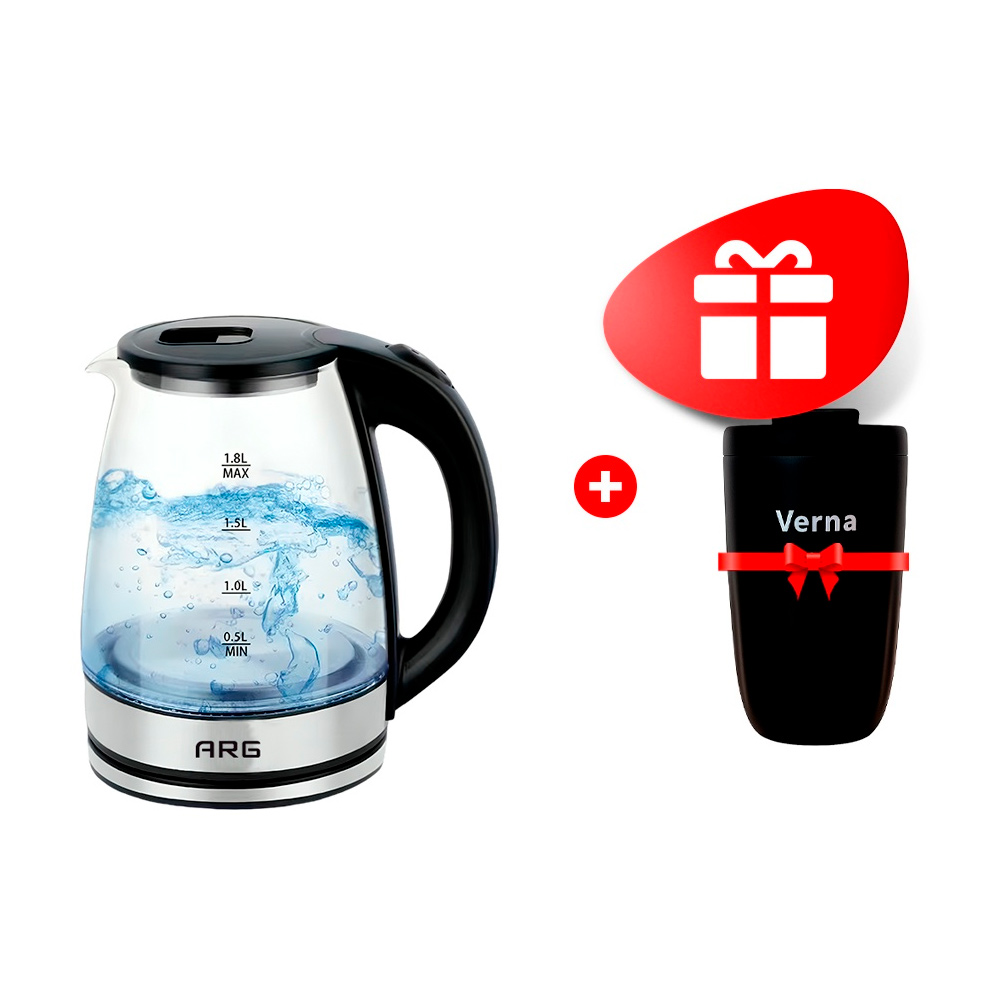 Комплект Чайник ARG LL-GK118 + Термос-кружка Verna LC-450GX