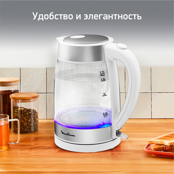 Электрочайник Moulinex Glass Kettle (BY600130) - фото 6