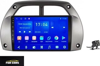 Автомагнитола For Cars F3 для Toyota RAV4 2001-2005 2Gb+32Gb + камера заднего вида Silver 