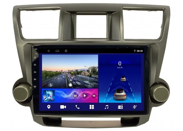 Автомагнитола For Cars для Toyota Highlander 2007-2013 2Gb+32Gb черная 