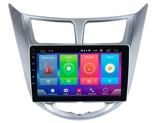 Автомагнитола For Cars для Hyundai Accent 2013-2015 2Gb+32Gb + камера серебристая 