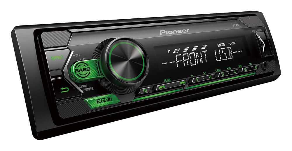 Автомагнитола Pioneer MVH-S120UBG черно-зеленая 