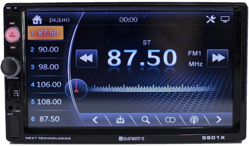 Автомагнитола Element-5 5501 MP5 Universal черная 