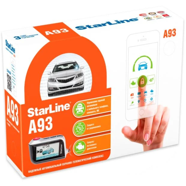 Автосигнализация  StarLine A93 2CAN+2LIN ECO черная