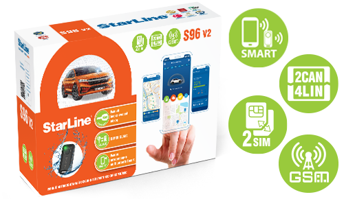 Автосигнализация StarLine S96 v2 2CAN+4LIN 2SIM GSM 