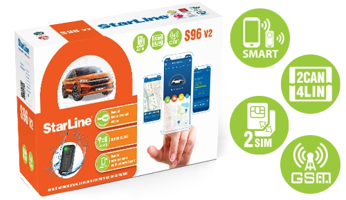 Автосигнализация StarLine S96 v2 2CAN+4LIN 2SIM GSM 