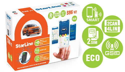 Автосигнализация StarLine S96 v2 BT ECO 2CAN+4LIN 2SIM GSM  - фото 2