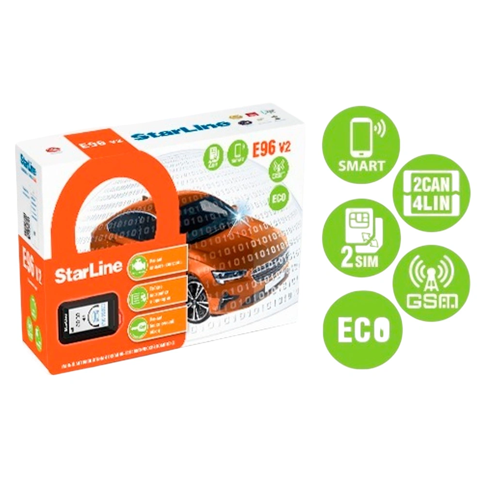 Starline автосигнализациясы E96 v2 GSM ECO
