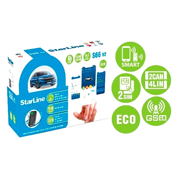 Автосигнализация StarLine S66 v2 BT ECO 2CAN+4LIN GSM
